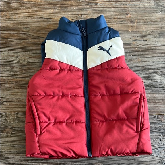 Puma Red and Blue Puffer Vest - Picture 1 of 8